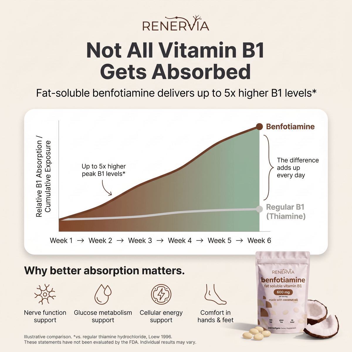 Vitamin B1 Benfotiamine Softgels - 600mg