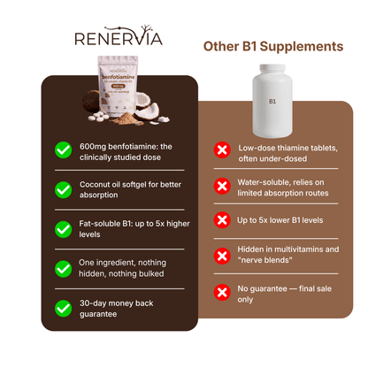 Vitamin B1 Benfotiamine Softgels - 600mg